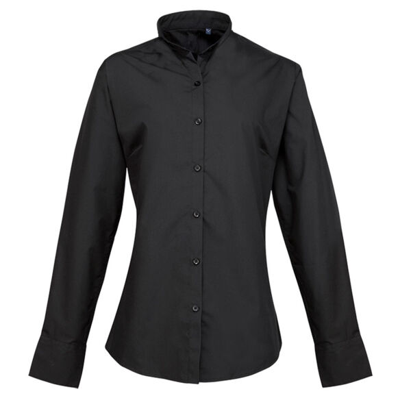Ladies Mandarin Collar Shirt Thumbnail